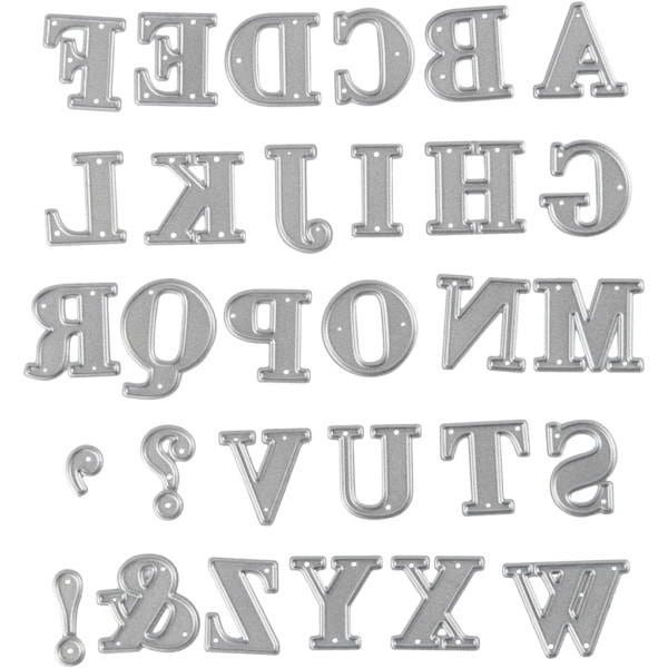Stanzschablone, Alphabet, Größe 2x1,5-2,5 cm, 1 Stk
