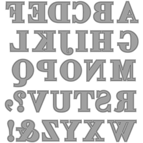 Stanzschablone, Alphabet, Größe 2x1,5-2,5 cm, 1 Stk – Bild 3