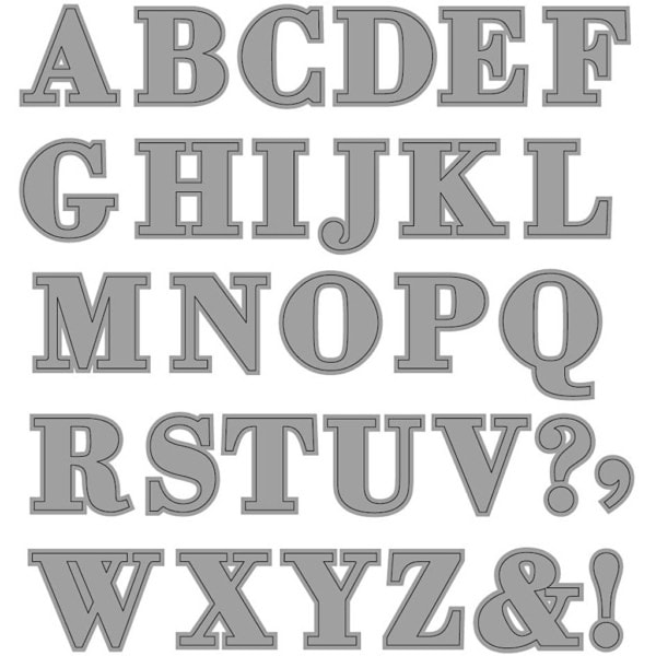 Stanzschablone, Alphabet, Größe 2x1,5-2,5 cm, 1 Stk – Bild 4