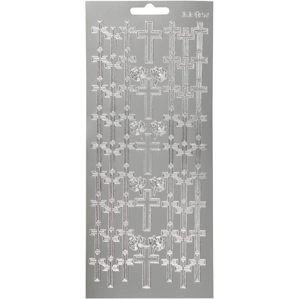 Sticker, Kreuze, 10x23 cm, Silber, 1 Bl.