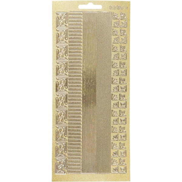Sticker, Bordüren, 10x23 cm, Gold, 1 Bl.