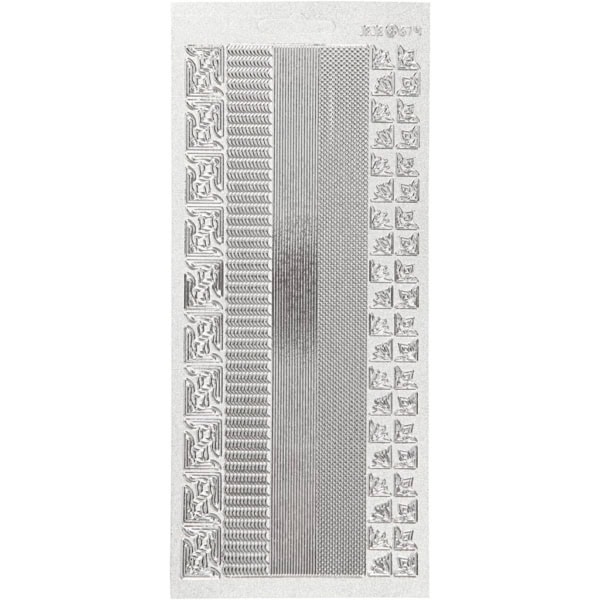 Sticker, Bordüren, 10x23 cm, Silber, 1 Bl.