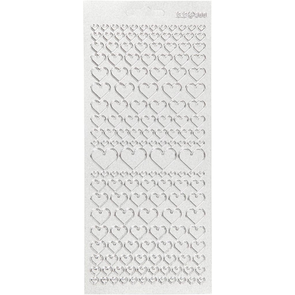 Sticker, Herzen, 10x23 cm, Silber, 1 Bl.