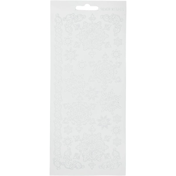 Sticker, Schneeflocken, 10x23 cm, Weiß, 1 Bl.