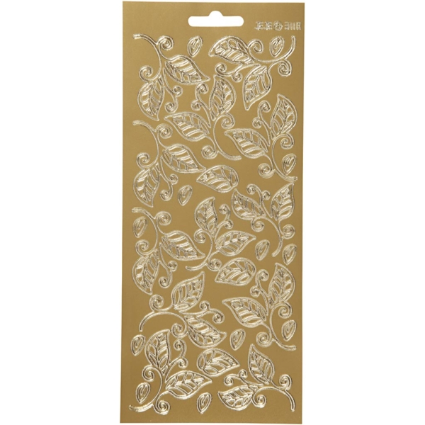 Sticker, Blätter, 10x23 cm, Gold, 1 Bl.
