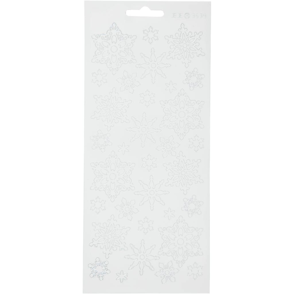 Sticker, Schneeflocken, 10x23 cm, Weiß, 1 Bl.