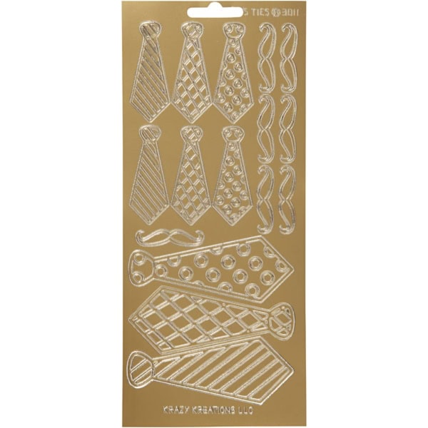 Sticker, Krawatten, 10x23 cm, Gold, 1 Bl.