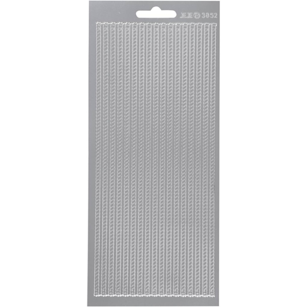 Sticker, Bordüren, 10x23 cm, Silber, 1 Bl.