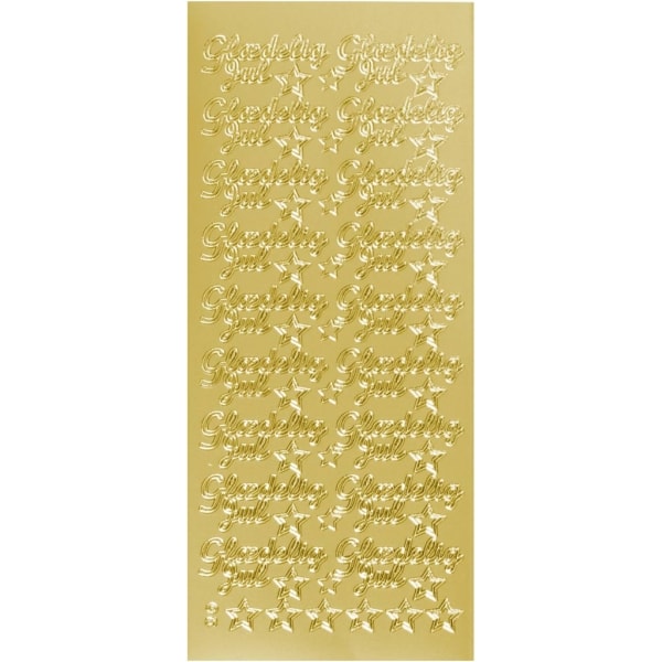 Sticker, Glædelig jul, 10x23 cm, Gold, 1 Bl.