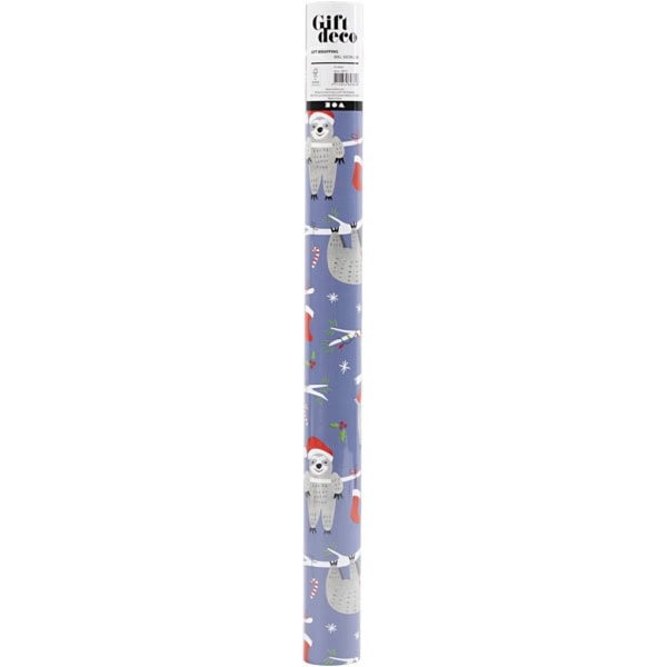 Geschenkpapier, Faultier, B 50 cm, 80 g, Flieder, 5 m/ 1 Rolle – Bild 2