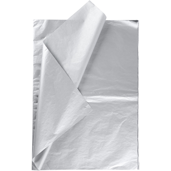 Seidenpapier, 50x70 cm, 14 g, Silber, 6 Bl./ 1 Pck