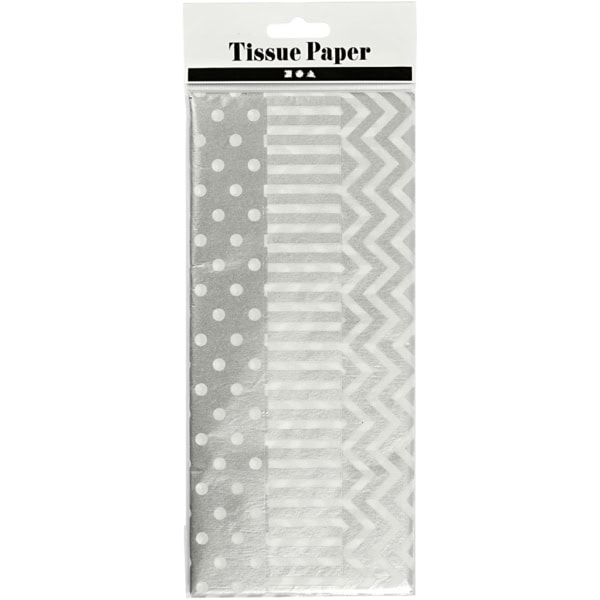Seidenpapier, 50x70 cm, 17 g, Silber, 6 Bl./ 1 Pck – Bild 2