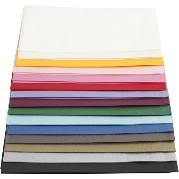 Seidenpapier, 50x70 cm, 14 g, Sortierte Farben, 15x2 Bl./ 1 Pck – Bild 2