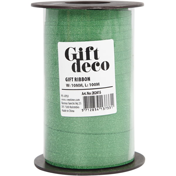 Kräuselband, B 10 mm, Glitter, Grün, 100 m/ 1 Rolle – Bild 2