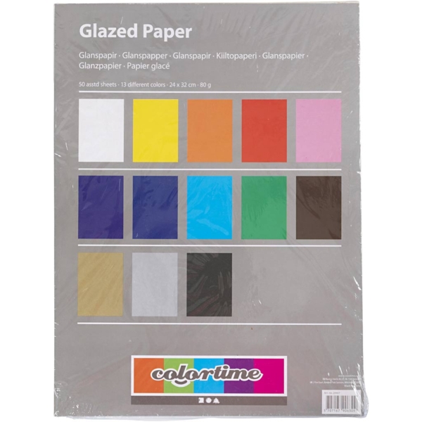 Glanzpapier, 24x32 cm, 80 g, Sortierte Farben, 50 Bl./ 1 Pck – Bild 3