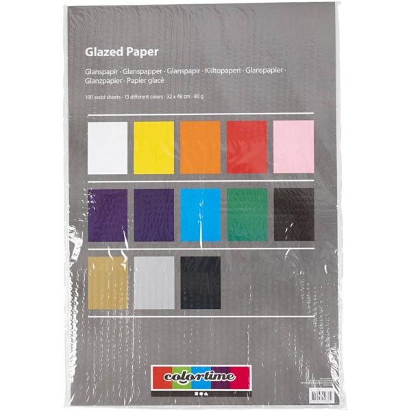 Glanzpapier, 32x48 cm, 80 g, Sortierte Farben, 100 Bl./ 1 Pck – Bild 2