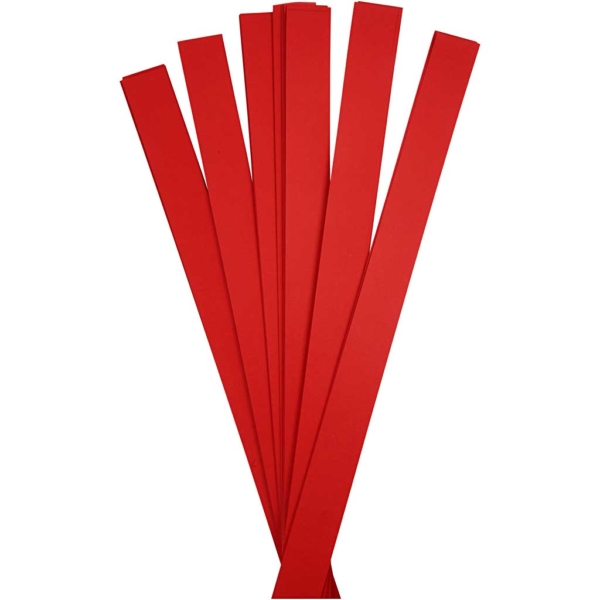Papierstreifen für Sterne, L 73 cm, D 11,5 cm, B 25 mm, Rot, 100 Streifen/ 1 Pck – Bild 2