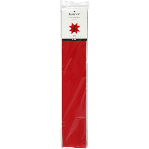 Papierstreifen für Sterne, L 73 cm, D 11,5 cm, B 25 mm, Rot, 100 Streifen/ 1 Pck – Bild 3