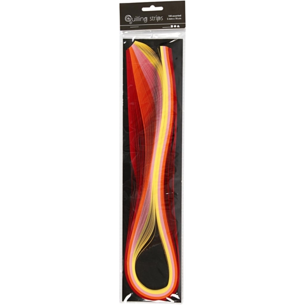 Quilling-Streifen, L 78 cm, B 5 mm, 120 g, Orange, Pink, Rot, Gelb, 100 Stk/ 1 Pck – Bild 9