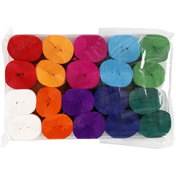 Krepppapier-Rollen, L 20 m, B 5 cm, 22 g, Sortierte Farben, 20 Rolle/ 1 Pck – Bild 4