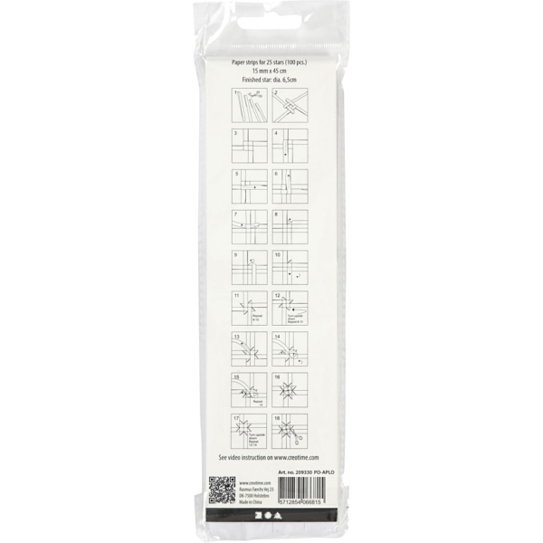 Papierstreifen für Sterne, L 45 cm, D 6,5 cm, B 15 mm, Weiß, 100 Streifen/ 1 Pck – Bild 3