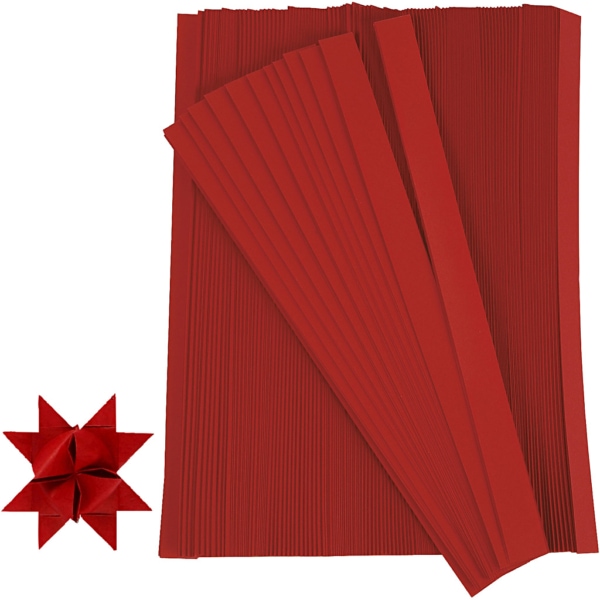 Papierstreifen für Sterne, L 45 cm, B 15 mm, D 6,5 cm, Rot, 500 Streifen/ 1 Pck – Bild 4