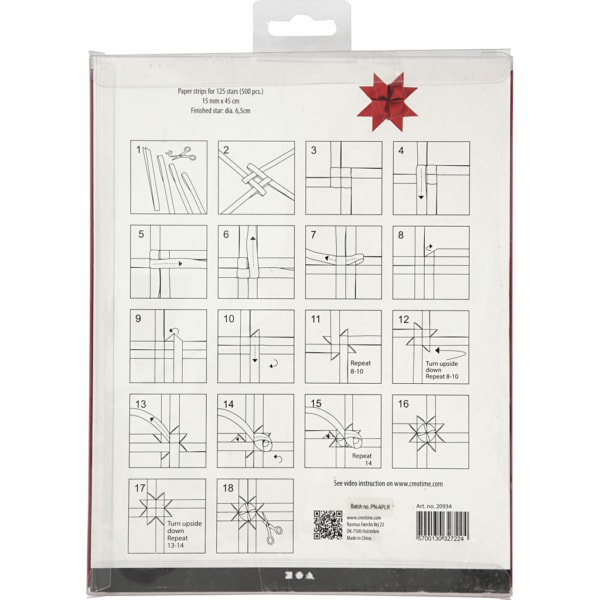 Papierstreifen für Sterne, L 45 cm, B 15 mm, D 6,5 cm, Rot, 500 Streifen/ 1 Pck – Bild 5