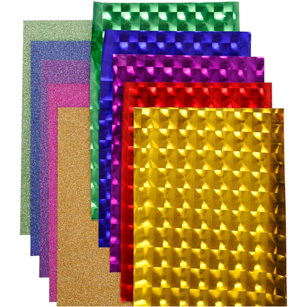 Dekofolie - Sortiment, B 35 cm, Dicke 30+110 my, Sortierte Farben, 10x2 m/ 1 Pck