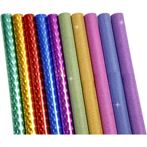 Dekofolie - Sortiment, B 35 cm, Dicke 30+110 my, Sortierte Farben, 10x2 m/ 1 Pck – Bild 2