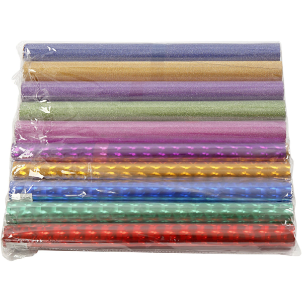 Dekofolie - Sortiment, B 35 cm, Dicke 30+110 my, Sortierte Farben, 10x2 m/ 1 Pck – Bild 5