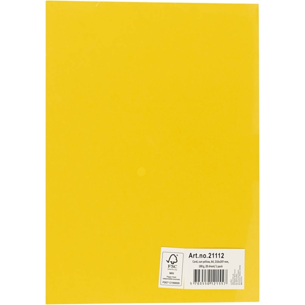 Karton, farbig, A4, 210x297 mm, 180 g, Sonnengelb, 20 Bl./ 1 Pck – Bild 3