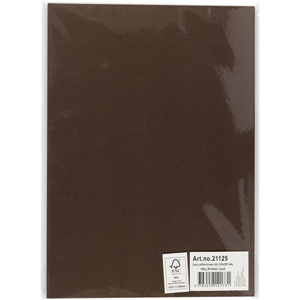 Karton, farbig, A4, 210x297 mm, 180 g, Dunkelbraun, 20 Bl./ 1 Pck – Bild 3