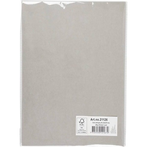 Karton, farbig, A4, 210x297 mm, 180 g, Grau, 20 Bl./ 1 Pck – Bild 3