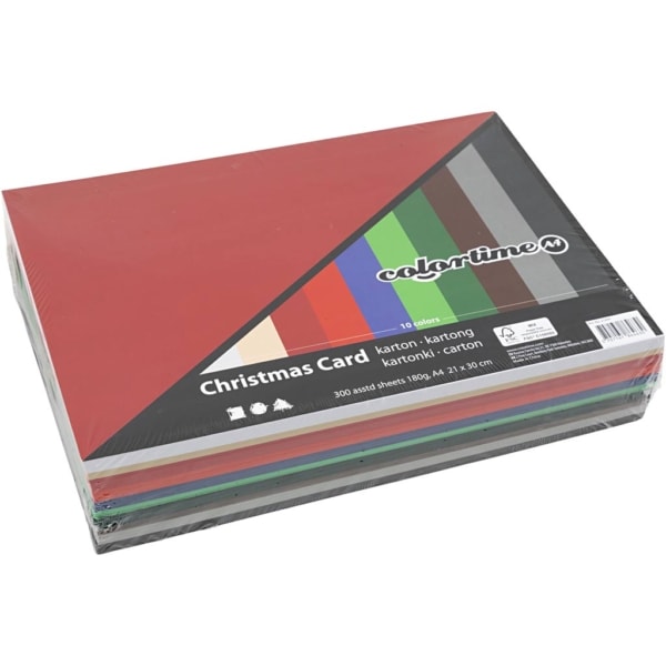 Weihnachts-Karton, A4, 210x297 mm, 180 g, Sortierte Farben, 300 Bl. sort./ 1 Pck – Bild 2