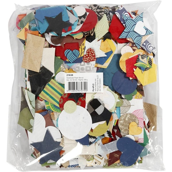 Stanzformen aus handgeschöpftem Papier - Sortiment, Größe 25-130 mm, 110 g, 500 g/ 1 Pck – Bild 5