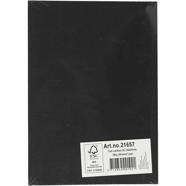 Karton, farbig, A5, 148x210 mm, 200 g, Schwarz, 100 Bl./ 1 Pck – Bild 5