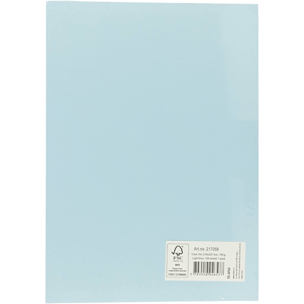 Karton, farbig, A4, 210x297 mm, 180 g, Hellblau, 100 Bl./ 1 Pck – Bild 4