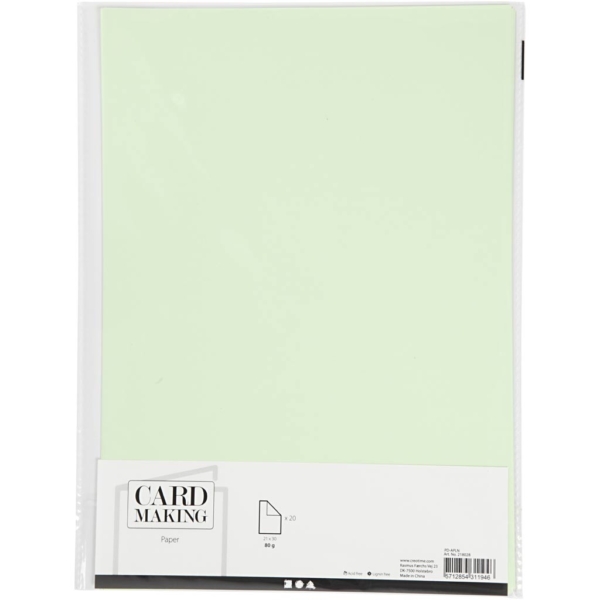Papier, A4, 210x297 mm, 80 g, Hellgrün, 20 Stk/ 1 Pck – Bild 2
