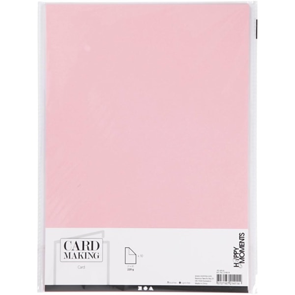 Karton, A4, 210x297 mm, 220 g, Rosa, 10 Stk/ 1 Pck – Bild 2