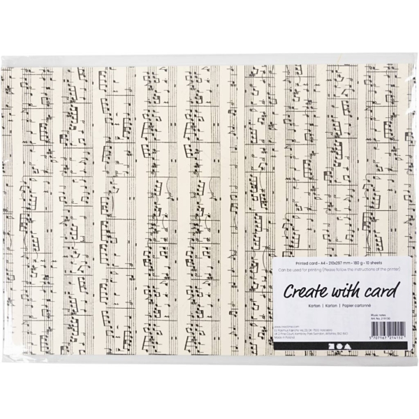 Karton, Musiknoten, A4, 210x297 mm, 180 g, 10 Bl./ 1 Pck – Bild 2
