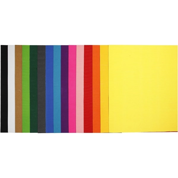 Wellkarton, 50x70 cm, 80 g, Sortierte Farben, 15 Bl./ 1 Pck