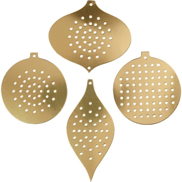 Stickkarten, Weihnachtsmotive, H 8,5-12 cm, Lochgröße 3 mm, Metallic-Gold, 8 Stk/ 1 Pck – Bild 3