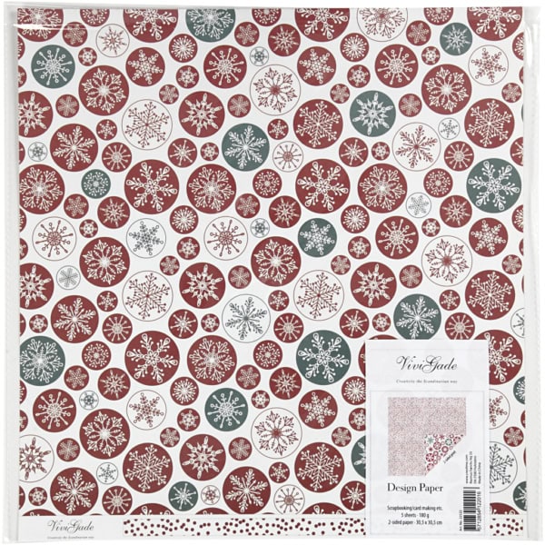 Design-Papier, Eiskristalle / Punkte, 30,5x30,5 cm, 180 g, 5 Bl./ 1 Pck – Bild 2