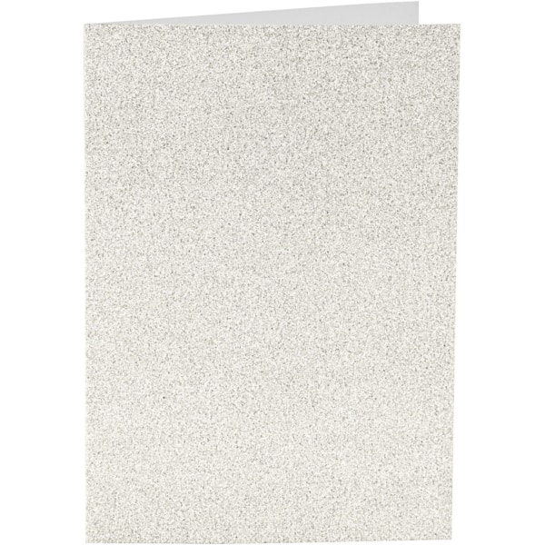 Karten & Kuverts, Kartengröße 10,5x15 cm, Umschlaggröße 11,5x16,5 cm, Glitter, 120+250 g, Weiß, 4 Set/ 1 Pck – Bild 2