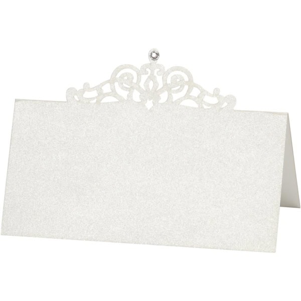 Tischkarten, Größe 10,7x5,4 cm, 230 g, Naturweiß, 10 Stk/ 1 Pck