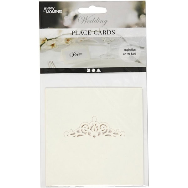 Tischkarten, Größe 10,7x5,4 cm, 230 g, Naturweiß, 10 Stk/ 1 Pck – Bild 2