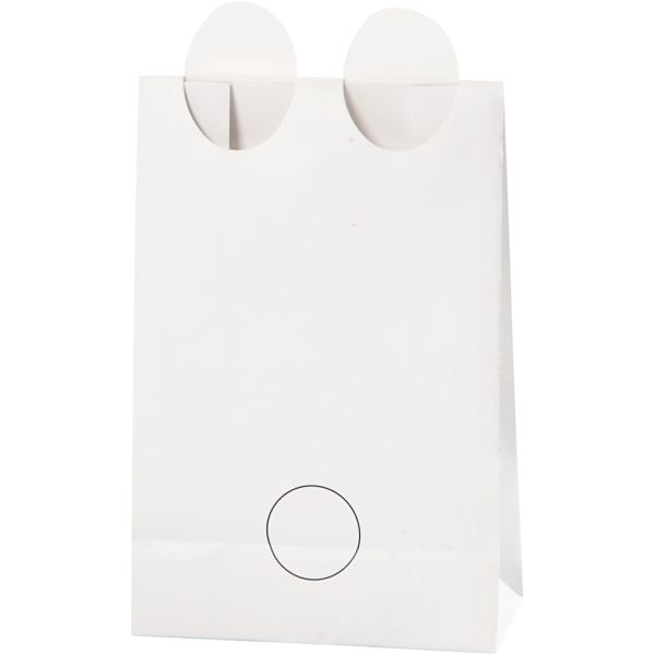 Papiertüten, Eisbär, H 18 cm, Größe 6x12 cm, 80 g, Weiß, 6 Stk/ 1 Pck – Bild 2