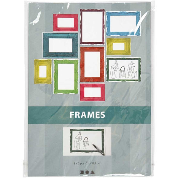 Rahmen, Größe 26,2x18,5 cm, Kräftige Farben, 16 Bl. sort./ 1 Pck – Bild 2