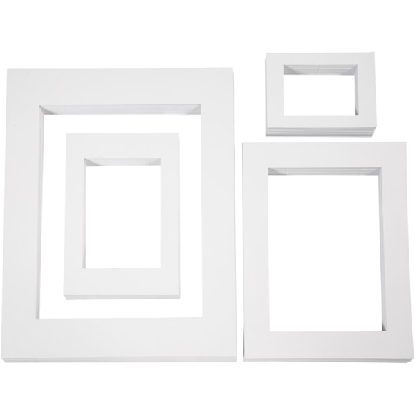 Passepartout-Rahmen, A3,A4,A5,A6, 500 g, Weiß, 4x100 Stk/ 1 Pck