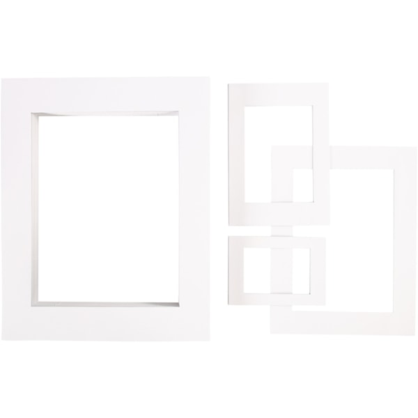 Passepartout-Rahmen, A3,A4,A5,A6, 500 g, Weiß, 4x100 Stk/ 1 Pck – Bild 2